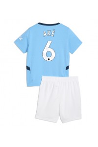 Fotbalové Dres Manchester City Nathan Ake #6 Dětské Domácí Oblečení 2024-25 Krátký Rukáv (+ trenýrky)